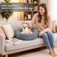 thumbnail image 5 of Exclusivo Mezcla Calming Donut Dog Bed with Non-Slip Bottom, 24 inches Cozy Fluffy Faux Rabbit Fur Round Pet Bed for Small Dogs, Dark Grey, 5 of 7