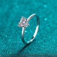 thumbnail image 3 of Single 0.5 Carat Heart Moissanite Rings for Women - 925 Sterling Silver Wedding Band Ring & Engagement Party Jewelry Gift, 3 of 7