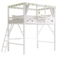 thumbnail image 4 of Leumius Full Size Loft Bed with Ladder and Storage Shelves,Metal High Loft Bed for Bedroom,White, 4 of 14
