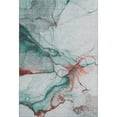 thumbnail image 2 of Addison Rugs Mayfield Premium Machine Washable Transitional Abstract Teal Rectangle Rug, 3' X 5' Machine Washable Transitional Abstract Teal Oversized Sherpa Throw Blanket, 2 of 7