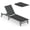 Dark Gray, variant on Aluminum Outdoor Chaise Lounge Chair with Wheels, 5-Position Poolside Lounger