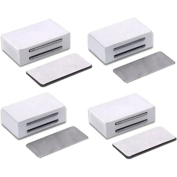 Magnetic Door Catch Magnets with Adhesive Backing Cabinet Magnets Thin Flat Furniture Catch Adhesive Door Latch (4 Pack White)