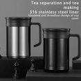 thumbnail image 2 of Wosthever Frascos de vacío térmicos de 500ml con asa, soporte para Infusor de té, tapa, café, leche, taza de agua, gran capacidad, para el Teteras Plata, 2 of 6