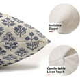 thumbnail image 2 of Navy Blue Floral Pillow Covers 12x20 Inch Set of 2, Block Print Lumbar Flower Cream Decorative Throw Pillowcases Outdoor Farmhouse Rectangle Cushion Covers Spring Summer Sofa Couch Bed Decor, 2 of 6