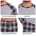 thumbnail image 6 of GIRUNS Men's Pajamas Set Long Sleeve Sleepwear Soft Loungewear Pants Pjs Sets with Pockets Black White Plaid 2XL, 6 of 7