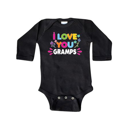 

Inktastic I Love You Gramps with Flowers Gift Baby Girl Long Sleeve Bodysuit