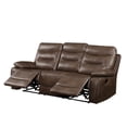 thumbnail image 3 of Benjara Motion Sofa with Leatherette Upholstery and Tufted Seat- Brown, 3 of 6