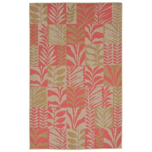 Trans-Ocean Imports TER45277374 39 x 59 Po Liora Manne Terrace Box Feuilles Tapis Intérieur & Extérieur&44; Rouille