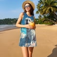 thumbnail image 3 of KLL Starry Sky Cloud Bulldog Pattern Womens Summer Dresses 2025,Loose Round Neck Sleeveless Sundresses Tank Dresses with Pockets, 3 of 7