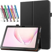 elitegadget Case for Onn 10.1 Inch Tablet (2024 Model) Gen 4 - Slim Lightweight Folio PU Leather Folding Stand Cover Case + 1 Random Stylus (Black)