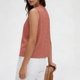thumbnail image 5 of ClodeEU Women's V Neck Sleeveless Linen Tank Top, Casual Loose Fit Summer Lightweight Blouse Pink,Women's Plus S, 5 of 7
