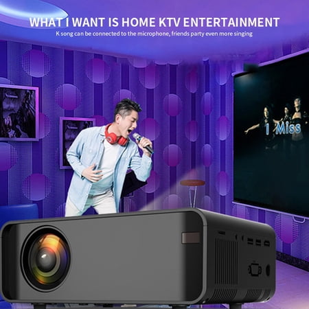 SQUARE CARMEN For Android 4K 3D HD 1080P 12000Lumen LED Projector WIFI BT Home Cinema HDMI, Black