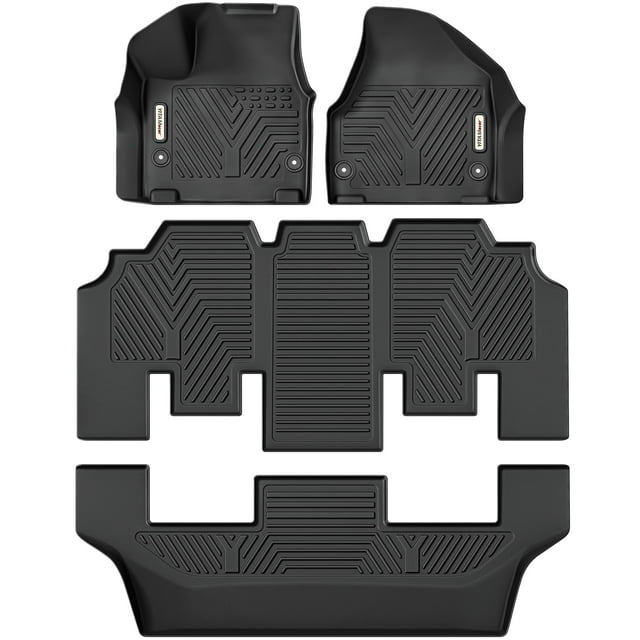 YITAMOTOR Floor Mats Fit for 2017-2024 Chrysler Pacifica 7 or 8 Passenger Model (No Hybrid Models), Included 3 Row All Weather Protection TPE Floor Liner Set, Black