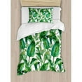 thumbnail image 3 of Ambesonne Leaf Romantic Holiday Island Hawaiian Banana Trees Watercolored Duvet Cover Set, 3 of 3
