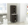 thumbnail image 3 of Inval AMBROSSIA Breakroom 4 Door Pantry in Espresso and Gray Engineered Wood, 3 of 8