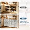 thumbnail image 4 of Weeping Flowers Cabinet Curtains 28"W x 35"L,Dustproof Sink Skirt Curtain for Kitchen Bathroom,Blue Grey Spring Floral Botanical Rustic Burlap Adhesive Desk Skirt Short Curtains for Laundry Closet, 4 of 8