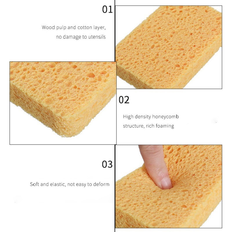 Home Deals Meitianfacai 3 Pack Durable Kitchen Sponges, Natural Wood Pulp  Sponges for Dishes, Absorbent Cellulose Sponges Bulk for Cleaning Kitchen