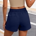 thumbnail image 6 of hlysgo Bermuda Shorts for Women Comfort Soft Fit Elastic Drawstring Waist Short Summer Beach pull On Short with Pockets Navy,XL, 6 of 6
