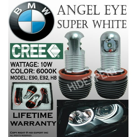 Light Bulb Rings - BMW ANGEL EYE HEAD LIGHT 10W CREE E92 H8 HALO RING LED BULBS XENON 6000K WHITE