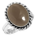 thumbnail image 1 of 925 Sterling Silver Ring For Women - Men Brown Smoky Topaz Gemstone Silver Ring Size 12.5 June Birthstone Boho Silver Ring Size 12.5 New Year Gift For Wife 925 Silver Gemstone Jewelry, 1 of 5