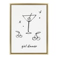 thumbnail image 5 of Kate and Laurel Sylvie Girl Dinner Framed Canvas Wall Art by Honey Island Studio, 18x24 Bright Gold, Cute Martini Glass Art for Wall, 5 of 7