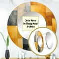 thumbnail image 4 of DESIGN ART Designart "Topaz Tessellation" Abstract Shapes Living Room Mirror - Yellow Modern Large Round Mirror 23x23 - Disc of 23 Inch, 4 of 7