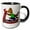 Black/White, variant on 3drose, Cool Funny Roadrunner Running on Treadmill Fitness Cartoon, 11oz Two-tone Green Mug