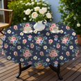 thumbnail image 4 of Pioneer Flower Floral Print Pattern Round Tablecloth 60 X 60 Inch, Wrinkle Resistant Wipeable Table Cloth for Kitchen Dining Picnic Patio Party, 4 of 6