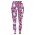 thumbnail image 4 of Costeam Womens Halloween Ghost Floral Print Leggings High Stretch Workout Yoga Pants Soft Casual Full Length Trousers Elastic Waist Slim Fit Athletic Daily Wear Base Long Pants, 4 of 5
