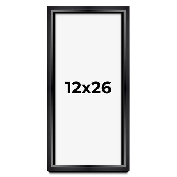 12x26 Shadow Box Frame Black | 1.25 inches Deep Real Wood Contemporary Shadowbox Display Frame | UV