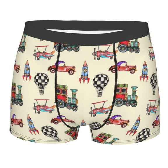 Balery Retro Steampunk Vehicle1 Men's Boxer Briefs, Soft and Breathable Cotton Underwear with nylon Waistband-Medium