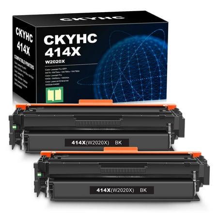 414X Toner Cartridges (with Chip) Replacement for HP 414 X W2020X 414A W2020A Compatible with HP Color Pro MFP M479fdw M454dw M454dn M479fdn M479 M454 Printer Toner (2 Black)