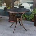 thumbnail image 2 of 30.3" Patio Bistro Table Cast Aluminum Patio Table,Metal Patio Dining Table with Umbrella Hole,All Weather Outdoor Bistro Dining Table for Backyard, Garden, Balcony, Bronze, 2 of 7