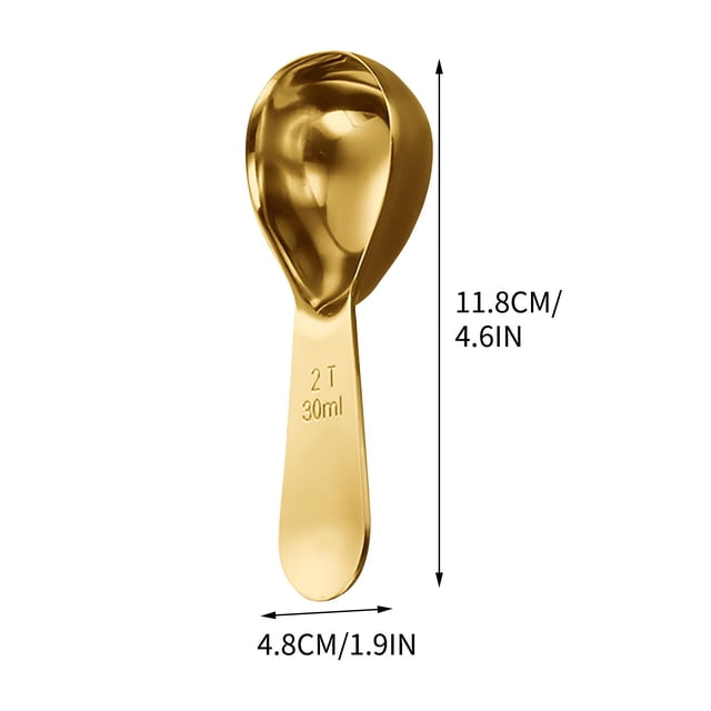 30mL Stainless Steel Color Contrast Thickened Coffee Spoon With Graduated Measuring Spoon
