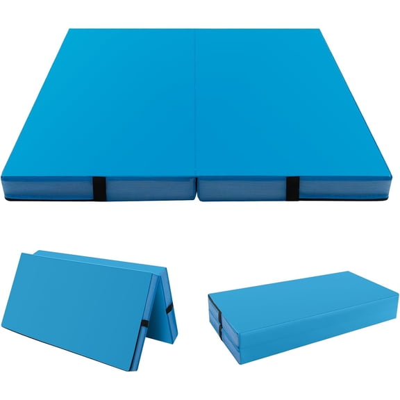 SKTPI 4-foot x 4-foot foldable gymnastic mat, with pull handles, bio-folding tumbling mat, suitable for cheerleading teams, gymnastics teams, and yoga teams to use