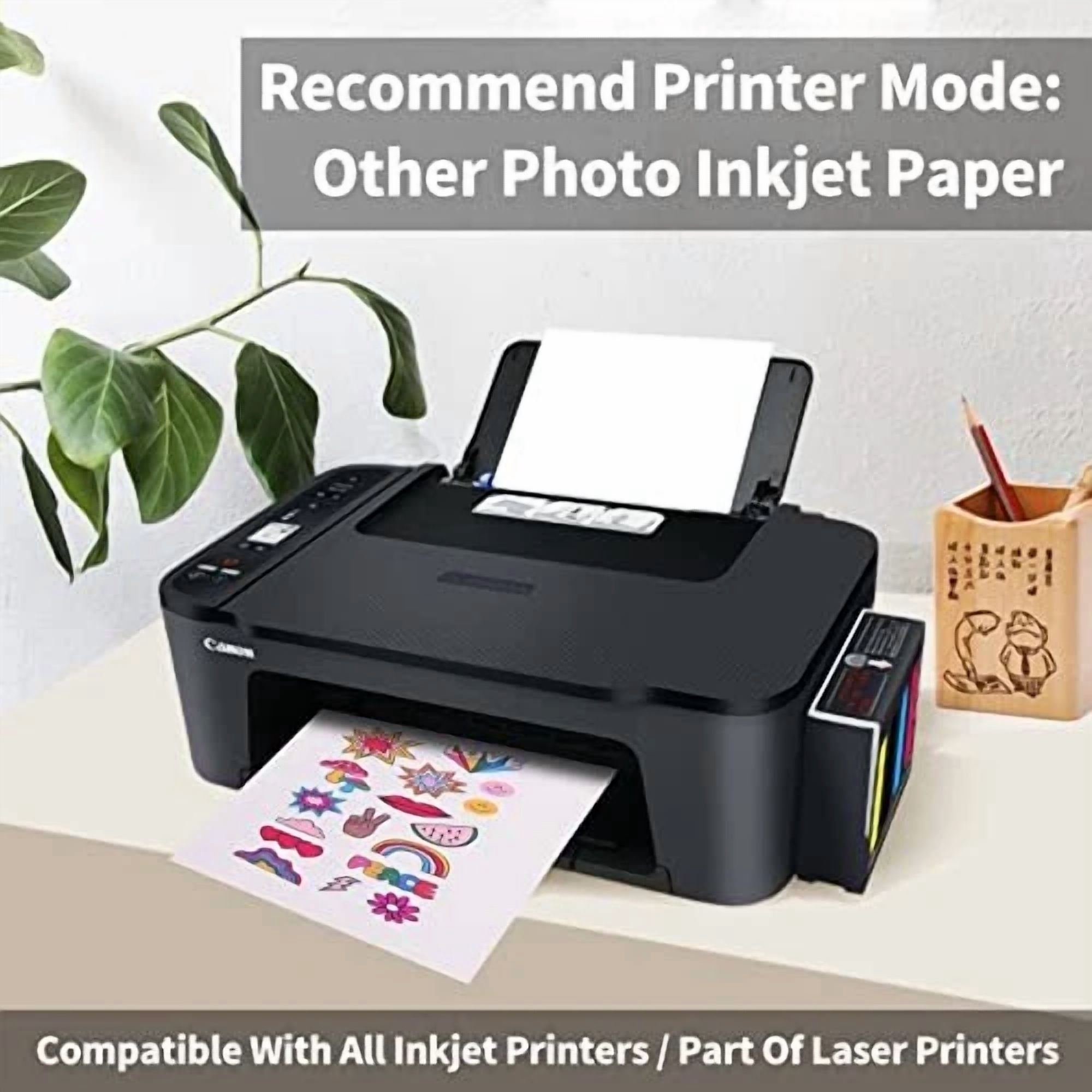 PRIME - Printable Vinyl Sticker Paper 30 Sheets Matte Paper For Inkjet/Laser 8.5"X11"