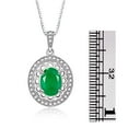 thumbnail image 5 of RYLOS Matching Jewelry Set Sterling Silver Princess Diana Inspired Ring & Pendant Necklace. Gemstone & Diamonds, 8X6MM Emerald May Birthstone; Friendship Size 8, 5 of 7