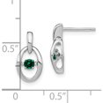 thumbnail image 5 of Sterling Silver Rhodium Created Emerald Birthstone Vibrant Earrings (14 X 7.5) Made In India qbe32may, 5 of 6