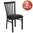 thumbnail image 3 of BizChair 2 Pack Black School House Back Metal Restaurant Chair - Black Vinyl Seat, 3 of 14