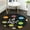 Color-5, variant on Vintage Music Vinyl Records Rug Round, Non-Slip Black and White for Musical, TV, Living Rooms