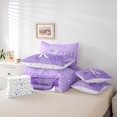 thumbnail image 6 of Manfei Personalized Initial Letter K Girl 7pcs Bedding Comforter Set,Gradient Flying Butterfly Queen Bedding Sets Super Cozy,Purple Watercolor Splash Queen Sheet Sets,Bling Glitter Room Decor, 6 of 8