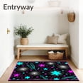 thumbnail image 3 of ODIKA 2'x3' Machine Washable Non-Slip Area Rug, Meteor Shower Fantasy with Comet Streams and Spiral Galaxy High Traffic Rug with Pad, Pink, 692223, 3 of 8