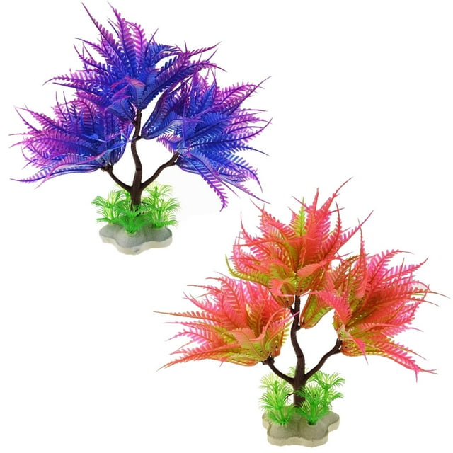 Plantas de acuario, plantas de acuario artificiales de 2 piezas, utilizadas para la decoración de acuarios.