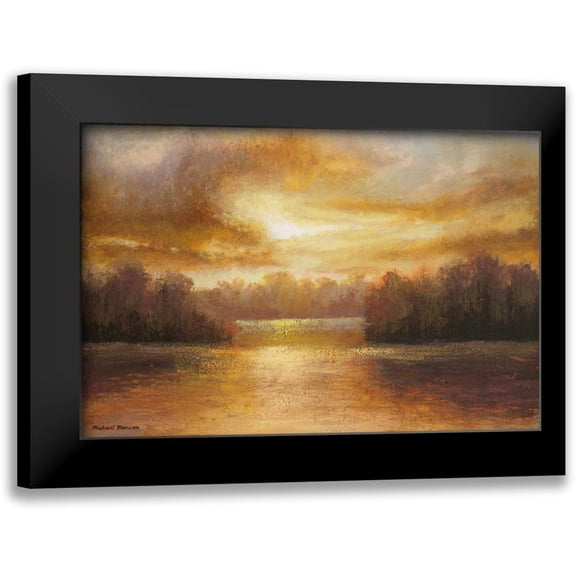 Marcon, Michael 14x11 Black Modern Framed Museum Art Print Titled - Golden Lake Glow II