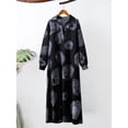 thumbnail image 4 of Vestido largo vintage de algodón para mujer, patrón de anillos de árbol, cuello vuelto, manga lar Romacci Las mujeres sueltas Robe, 4 of 7