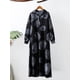 thumbnail image 4 of Vestido largo vintage de algodón para mujer, patrón de anillos de árbol, cuello vuelto, manga l CACAGOO Las mujeres sueltas Robe, 4 of 7