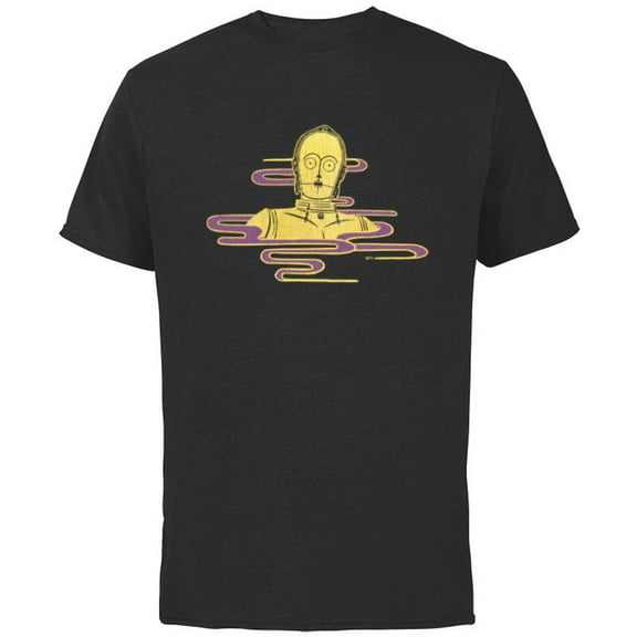 Star Wars C-3PO Golden Droid Portrait - Short Sleeve Cotton T-Shirt for Adults - Customized-Black