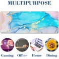 thumbnail image 2 of Pink and Blue Marble Mouse Pad Desk Mat XL Large Gaming Mousepad Fluid Art Extended Computer Keyboard Mat with Non-Slip Rubber Base and Stitched Edge 11.8 x 31.5 Inch for Gaming Office Work, 2 of 6