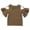 Brown, variant on Bobifish Toddler Girls Tshirt Sweet Ruffle Sleeve Cold Shoulder Solid T Shirt Cute Kid Summer Daily Casual Top,sizes 2-3T