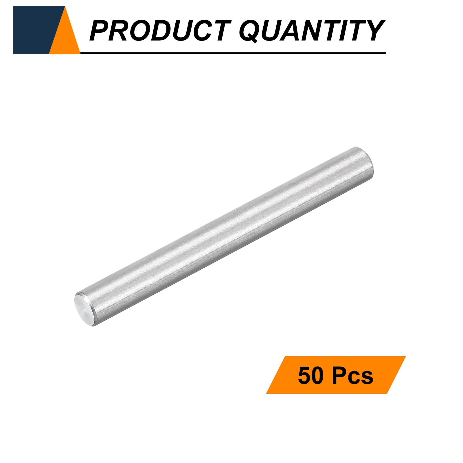 Uxcell 50pcs Dowel Pins M6(6mm) x 55mm 304 Stainless Steel Cylindrical Shelf Support Peg Pin Rod Fasten Elements for Metal Devices Wood Furniture DIY Installation, Silver